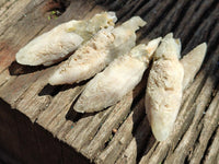 Natural Drusy Quartz Coated Spearhead Calcite Specimens x 35 From Albert's Mountain, Lesotho