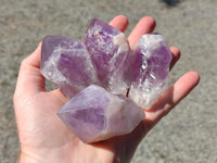 Polished Jacaranda Amethyst Single Crystals x 12 From Mumbwa, Zambia