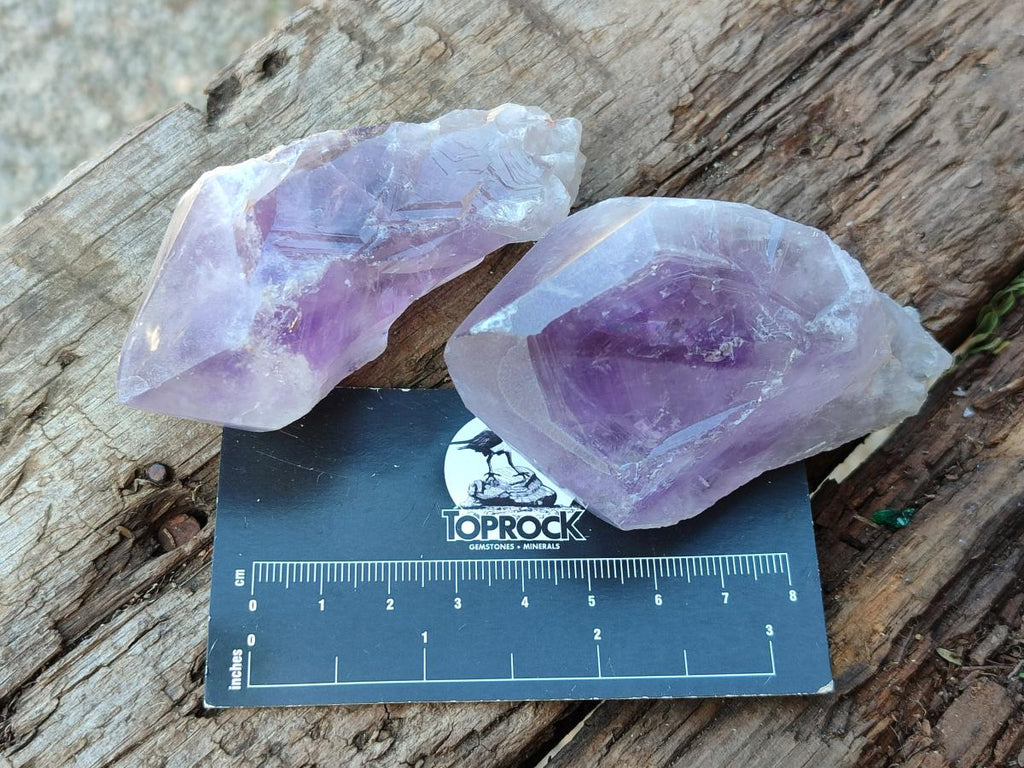 Polished Jacaranda Amethyst Single Crystals x 12 From Mumbwa, Zambia