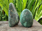 Polished Fuchsite Quartz Standing Free Forms x 2 From Andakatany, Madagascar