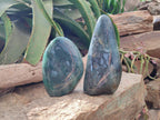 Polished Fuchsite Quartz Standing Free Forms x 2 From Andakatany, Madagascar