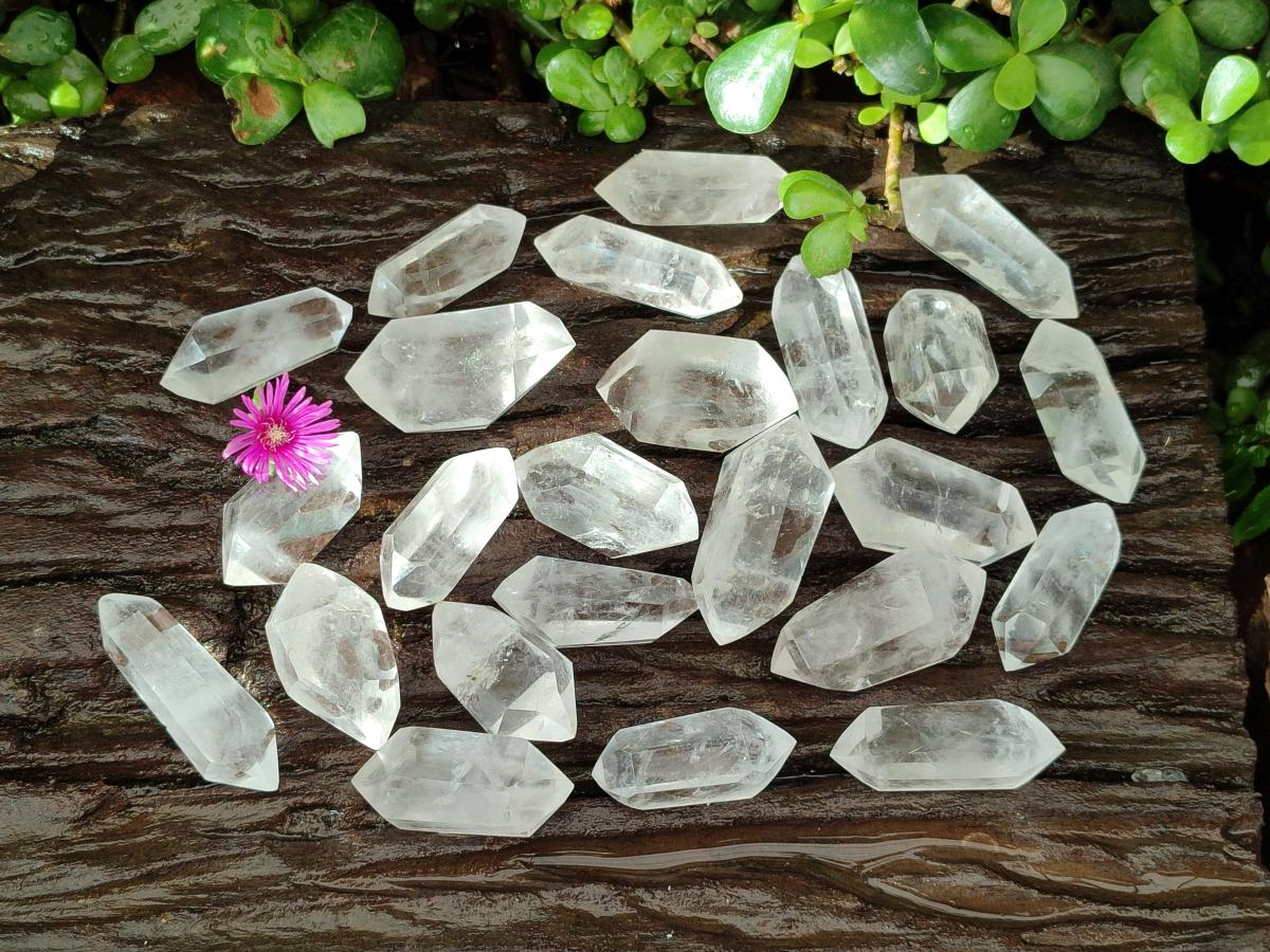 Polished Double Terminated Clear Quartz Crystals x 35 From Madagascar