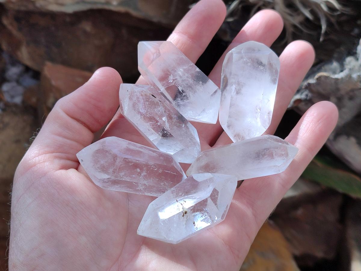 Polished Double Terminated Clear Quartz Crystals x 35 From Madagascar