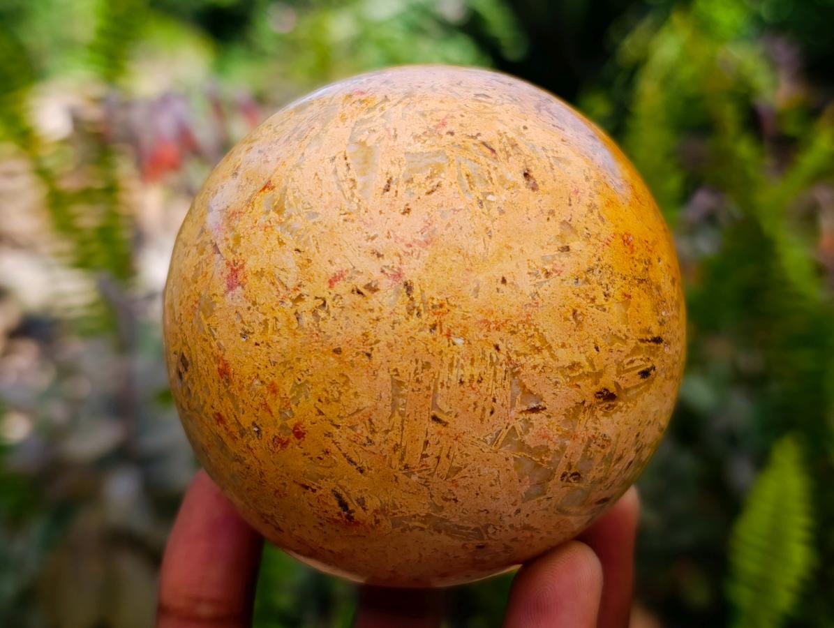 Polished Peach Moonstone Spheres x 3 From Madagascar
