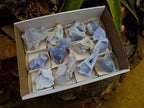 Natural Etched Blue Chalcedony Geodes x 12 From Nsanje, Malawi