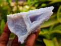 Natural Etched Blue Chalcedony Geodes x 12 From Nsanje, Malawi