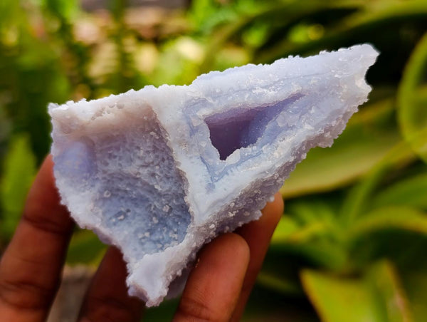 Natural Etched Blue Chalcedony Geodes x 12 From Nsanje, Malawi