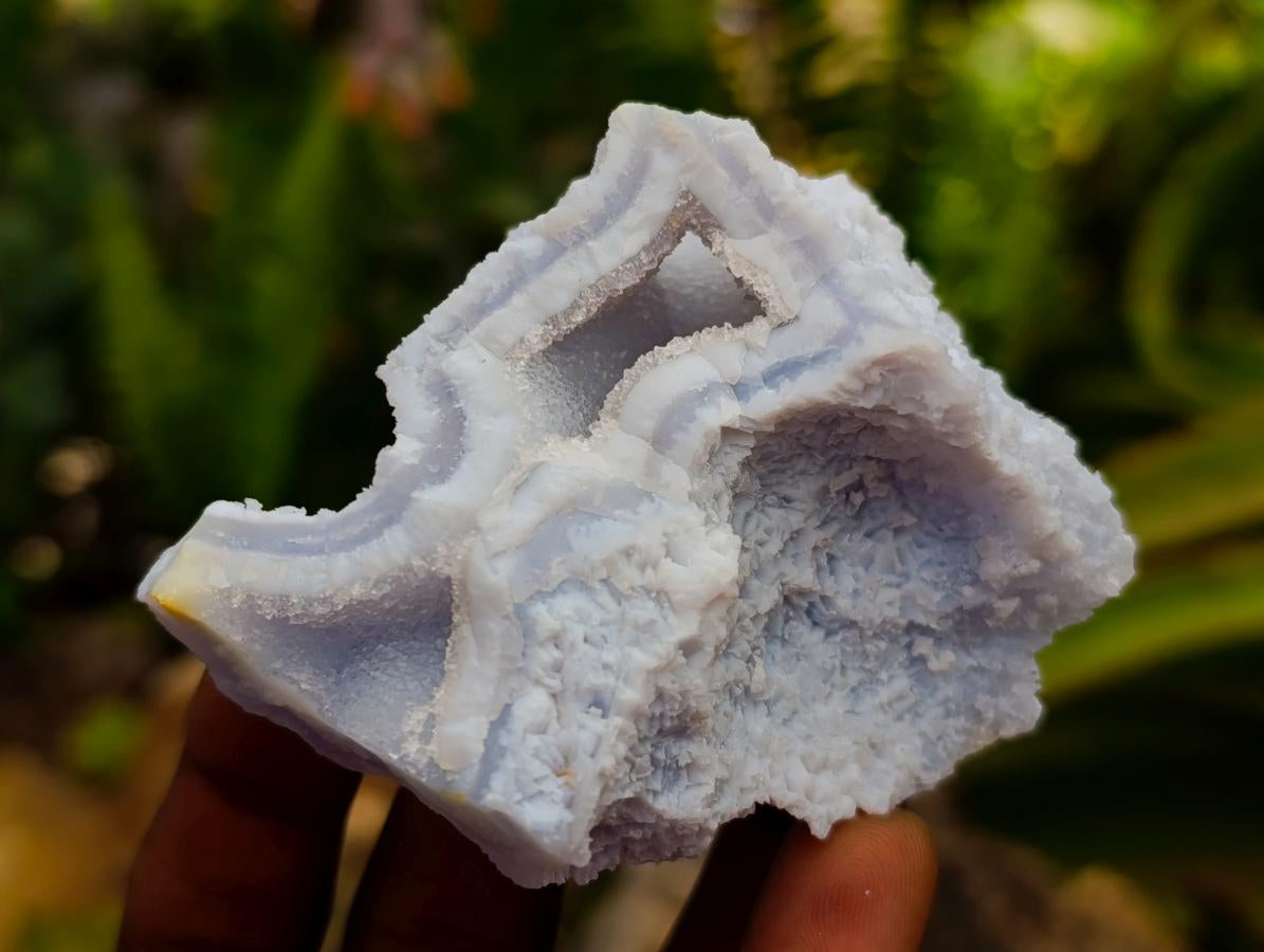 Natural Etched Blue Chalcedony Geodes x 12 From Nsanje, Malawi