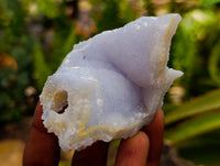 Natural Etched Blue Chalcedony Geodes x 12 From Nsanje, Malawi