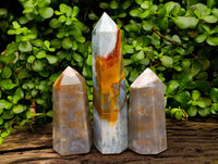 Polished Ocean Jasper Crystal Shaped Points x 3 From Madagascar