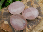 Polished Rose Quartz Palm Stones x 12 From Madagascar