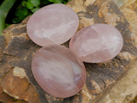 Polished Rose Quartz Palm Stones x 12 From Madagascar