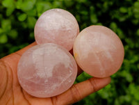 Polished Rose Quartz Palm Stones x 12 From Madagascar