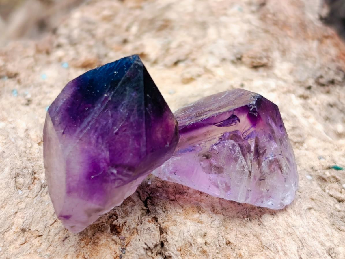 Natural Window Amethyst Crystals x 70 From Chiredzi, Zimbabwe