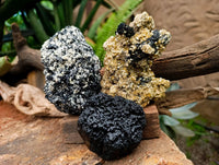 Natural Schorl Black Tourmaline With Vermiculite x 3 From Erongo, Namibia