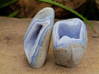 Polished Blue Lace Agate Standing Free Forms x 6 From Nsanje, Malawi