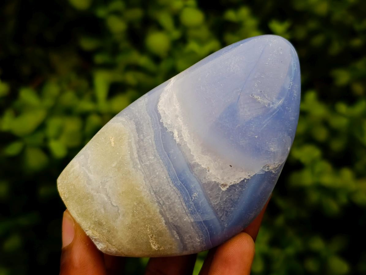 Polished Blue Lace Agate Standing Free Forms x 6 From Nsanje, Malawi