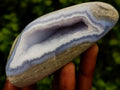 Polished Blue Lace Agate Standing Free Forms x 6 From Nsanje, Malawi