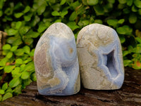 Polished Blue Lace Agate Standing Free Forms x 6 From Nsanje, Malawi