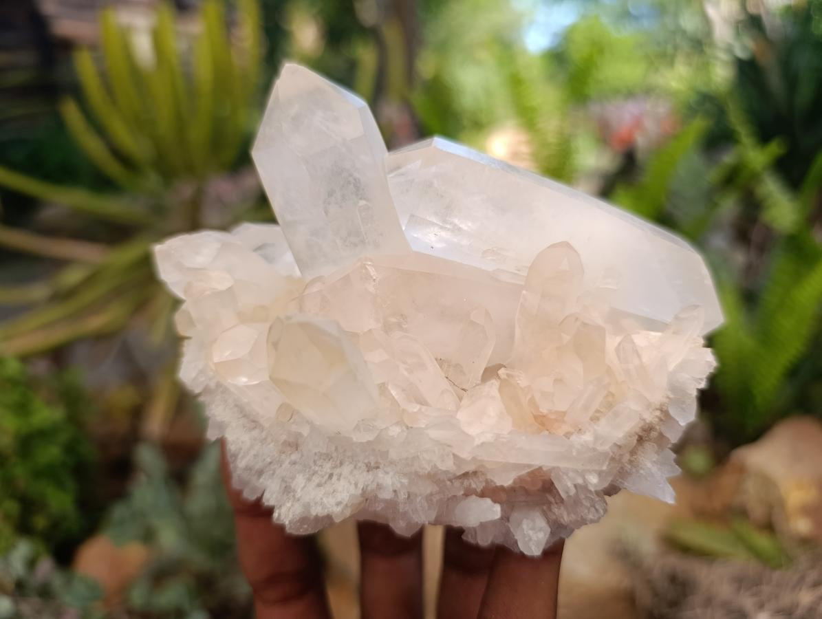 Natural Clear Quartz Crystal Clusters x 4 From Madagascar