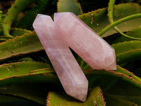Polished Double Terminated Rose Quartz Crystals x 4 From Madagascar