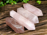 Polished Double Terminated Rose Quartz Crystals x 4 From Madagascar