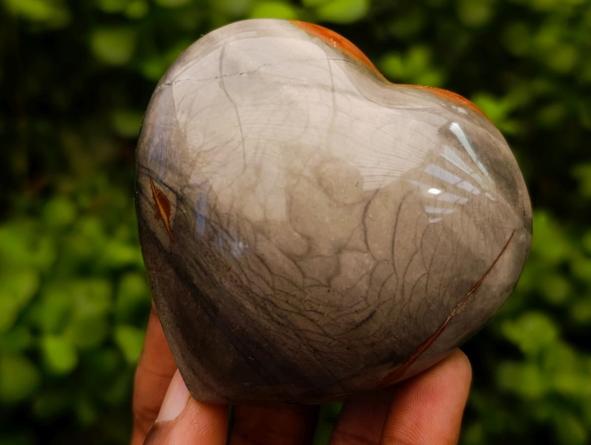 Polished Polychrome Jasper Hearts x 6 From NW Coast, Madagascar