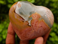 Polished Polychrome Jasper Hearts x 6 From NW Coast, Madagascar