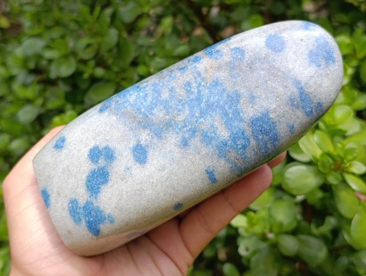 Polished Blue Spotted Spinel in Quartz Standing Free Forms x 2 From Madagascar