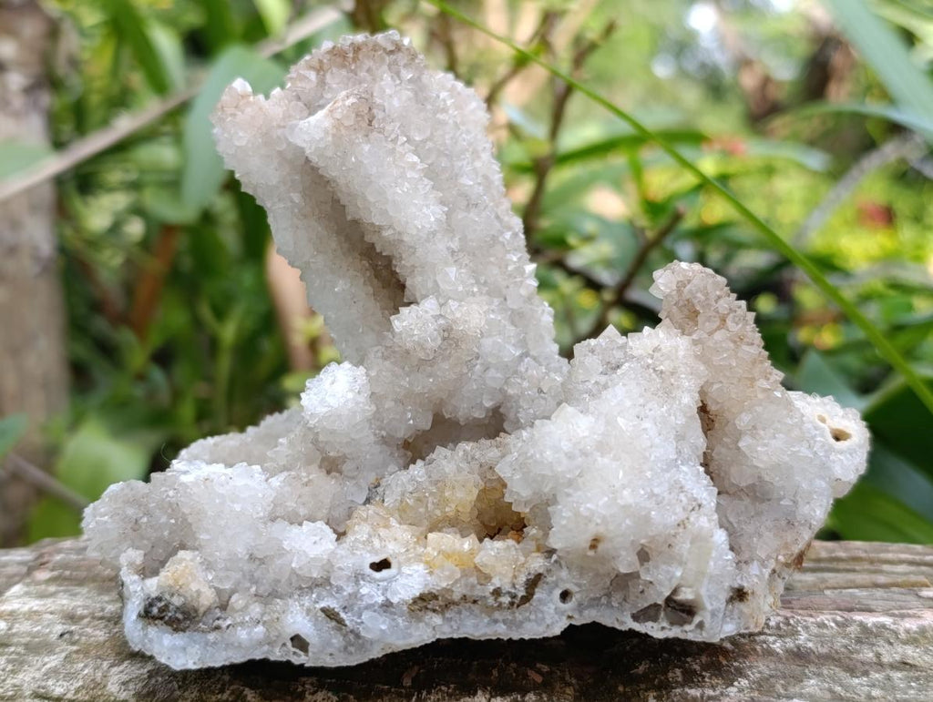 Natural Drusy Snow Quartz Coated Calcite Pseudomorph Specimens x 2 From Albert's Mountain, Lesotho