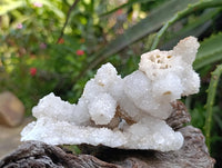 Natural Drusy Snow Quartz Coated Calcite Pseudomorph Specimens x 2 From Albert's Mountain, Lesotho
