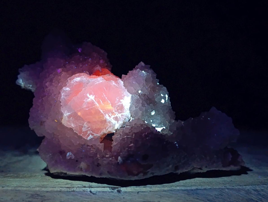 Natural Drusy Snow Quartz Coated Calcite Pseudomorph Specimens x 2 From Albert's Mountain, Lesotho