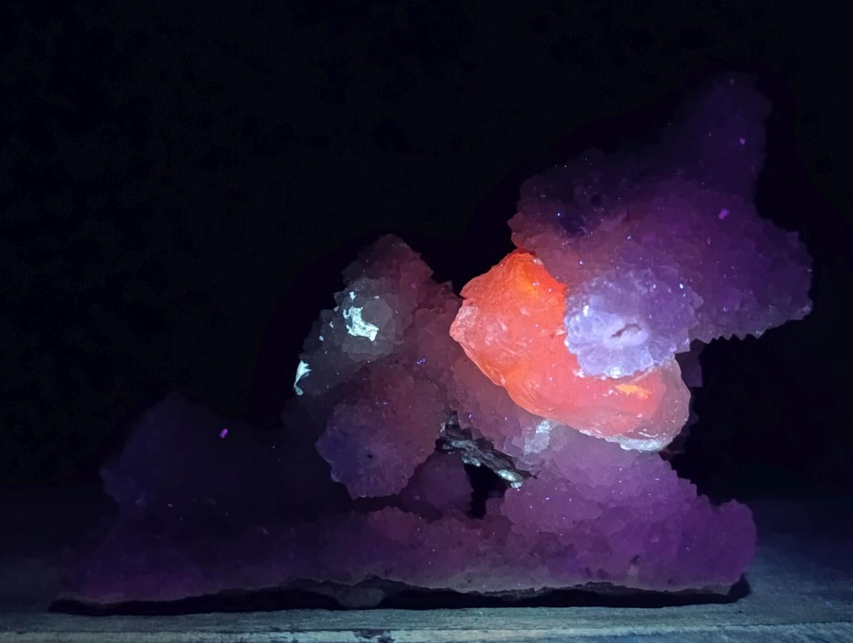 Natural Drusy Snow Quartz Coated Calcite Pseudomorph Specimens x 2 From Albert's Mountain, Lesotho