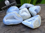 Polished Blue Lace Agate Free Forms x 6 From Nsanje, Malawi