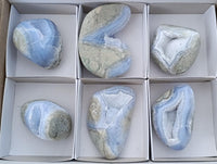 Polished Blue Lace Agate Free Forms x 6 From Nsanje, Malawi