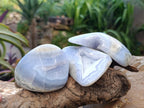 Polished Blue Lace Agate Free Forms x 6 From Nsanje, Malawi