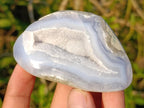 Polished Blue Lace Agate Free Forms x 6 From Nsanje, Malawi