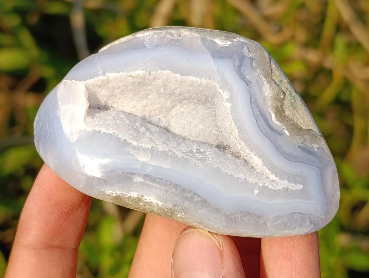 Polished Blue Lace Agate Free Forms x 6 From Nsanje, Malawi