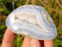Polished Blue Lace Agate Free Forms x 6 From Nsanje, Malawi