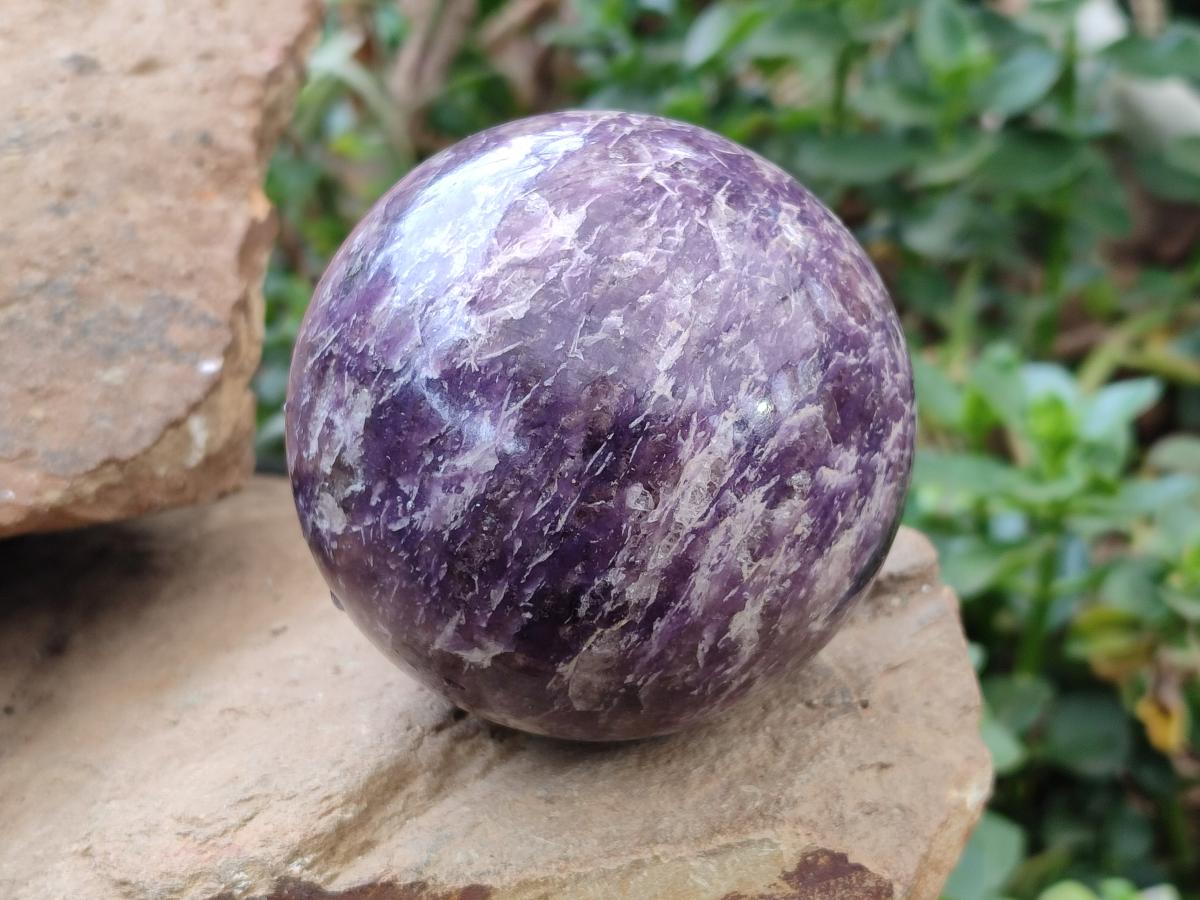 Polished Lepidolite Spheres x 2 From Ambatondrazaka, Madagascar