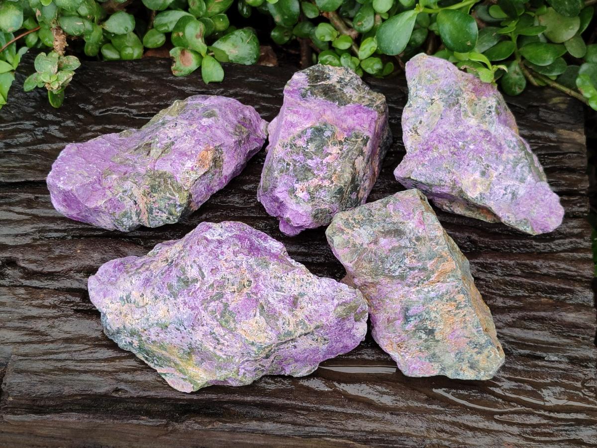Natural Stichtite Cobbed Specimens x 5 From Barberton, South Africa