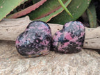 Polished Large Rhodonite Hearts x 3 From Ambindavato, Madagascar