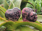 Polished Large Rhodonite Hearts x 3 From Ambindavato, Madagascar