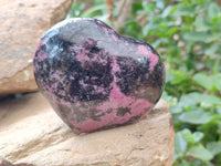 Polished Large Rhodonite Hearts x 3 From Ambindavato, Madagascar