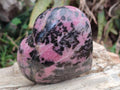 Polished Large Rhodonite Hearts x 3 From Ambindavato, Madagascar