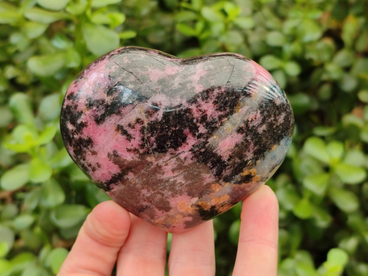 Polished Large Rhodonite Hearts x 3 From Ambindavato, Madagascar