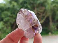 Polished Smokey Window Amethyst Crystals x 12 From Akansobe, Madagascar