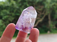 Polished Smokey Window Amethyst Crystals x 12 From Akansobe, Madagascar