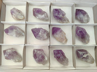 Natural Jacaranda Amethyst Single Crystals x 12 From Mumbwa, Zambia