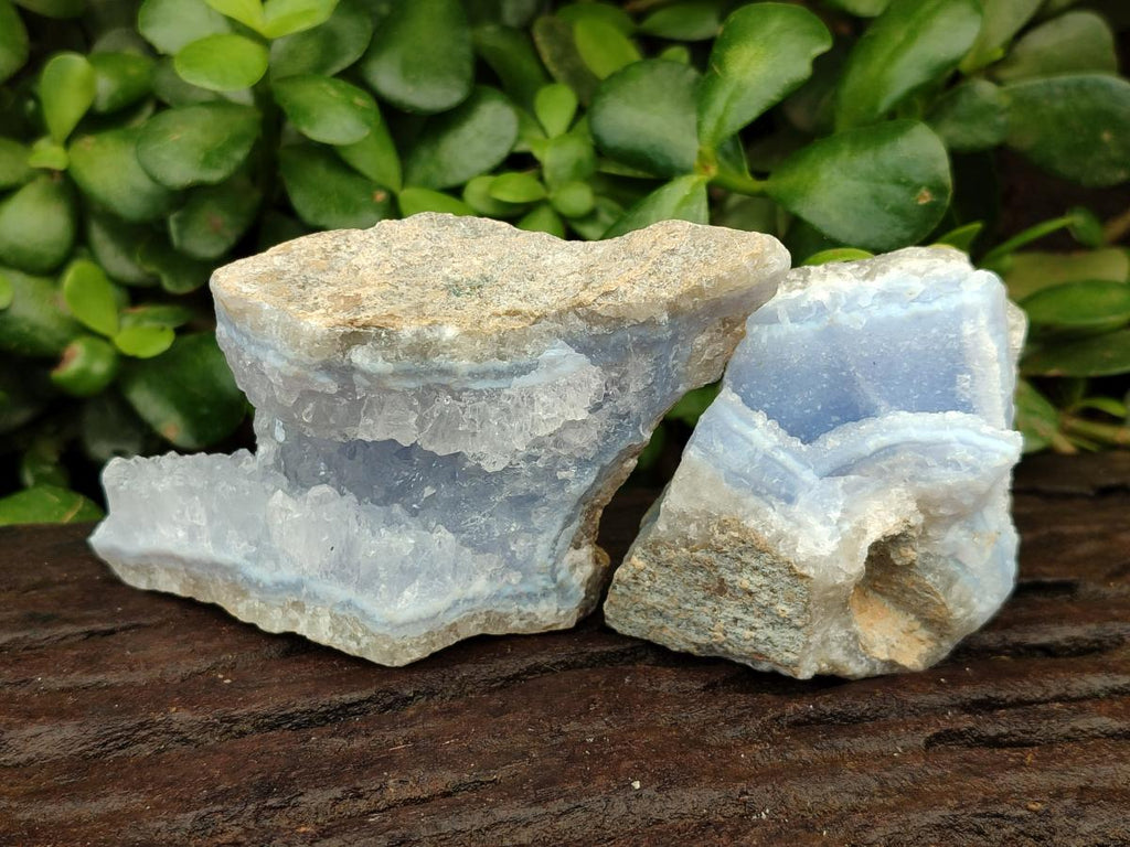 Natural Blue Lace Agate Geode Specimens x 12 From Nsanje, Malawi